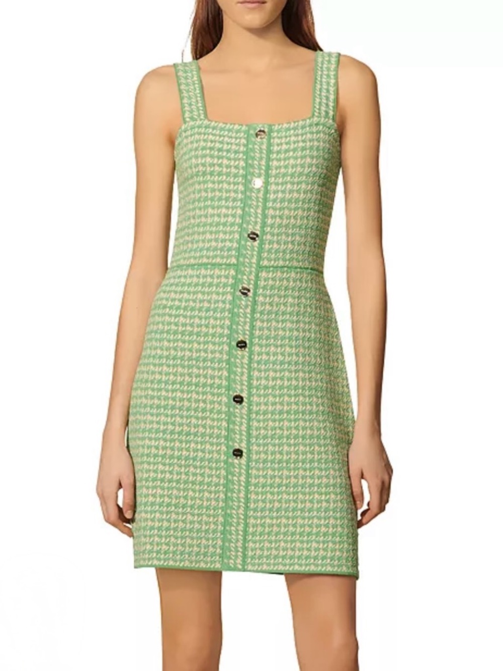 Sandro “Lea” green tweed dress Size XL